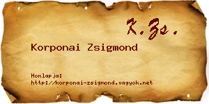 Korponai Zsigmond névjegykártya
