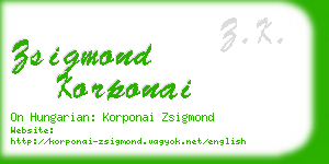 zsigmond korponai business card